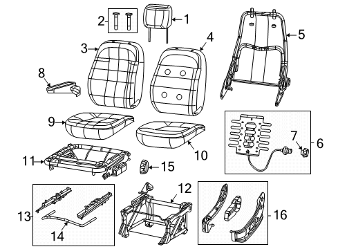 2023 Ram ProMaster 2500 Driver Seat Components Diagram 1