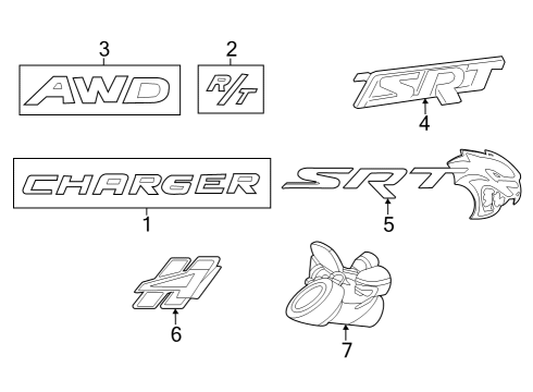 2022 Dodge Charger Exterior Trim - Trunk Diagram