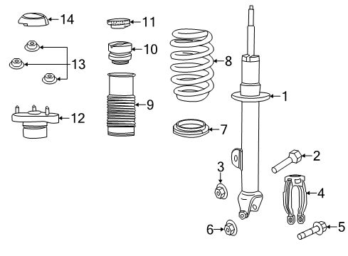 2021 Dodge Charger Struts & Components - Front Diagram 1