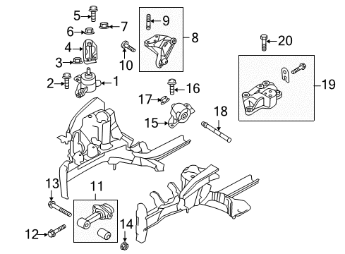 Assembly-ENGI-Assembly-Engine Mounting Diagram for 218101R010