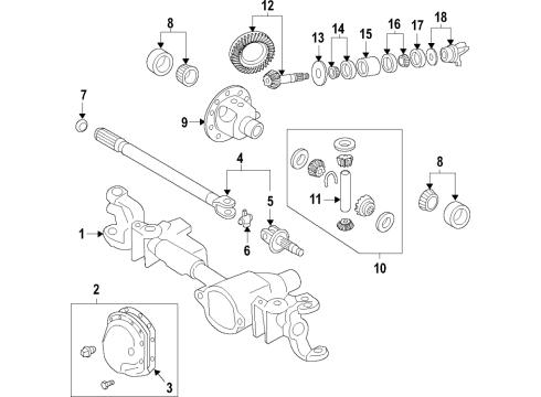 2022 Ram 2500 Front Axle, Differential, Propeller Shaft Diagram
