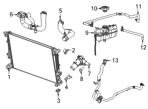 2022 Jeep Cherokee Radiator & Components Diagram 2