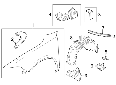 2024 Dodge Hornet FENDER-FENDER Diagram for 68609986AA