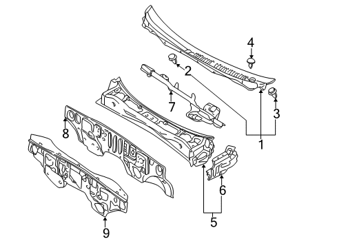 Molding-Front Deck Diagram for MR221996