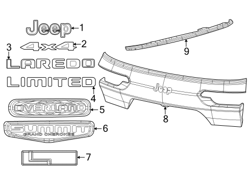 2023 Jeep Grand Cherokee L Nameplate Diagram for 68377435AB