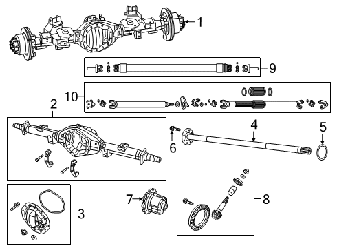 2022 Ram 3500 Axle & Differential - Rear Diagram
