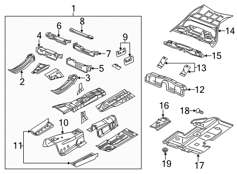 2022 Dodge Charger Floor & Rails Diagram