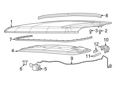 2023 Jeep Grand Cherokee Hood & Components Diagram