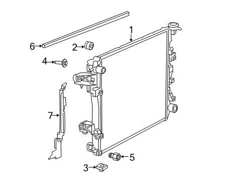 2022 Ram 2500 Radiator & Components Diagram 1