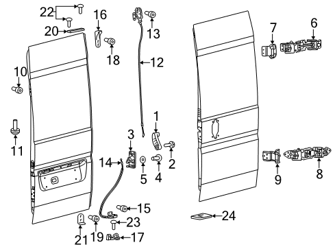 2022 Ram ProMaster 2500 Lock & Hardware Diagram 1