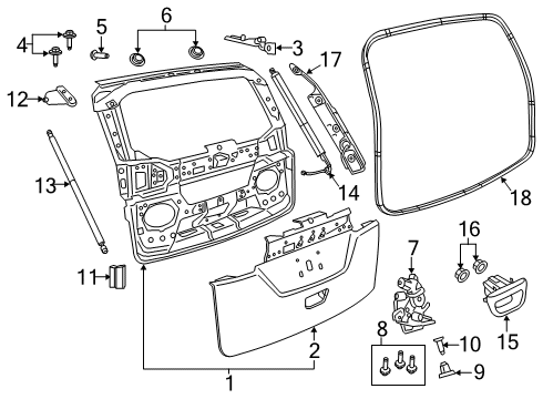 2023 Chrysler Voyager Gate & Hardware Diagram