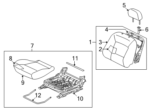 Cover-Front Seat Back Diagram for 6901A853XB
