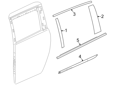 2022 Chrysler Voyager Exterior Trim - Side Door Diagram