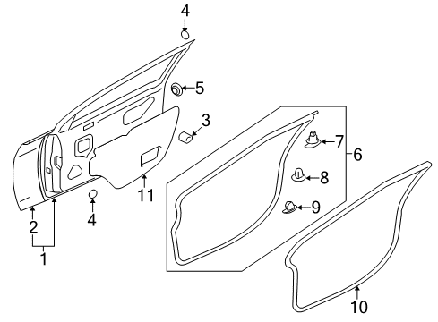Door-Front Door Waterproof Diagram for 7265A044