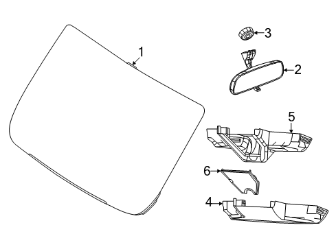 2022 Ram ProMaster 2500 Glass - Windshield Diagram