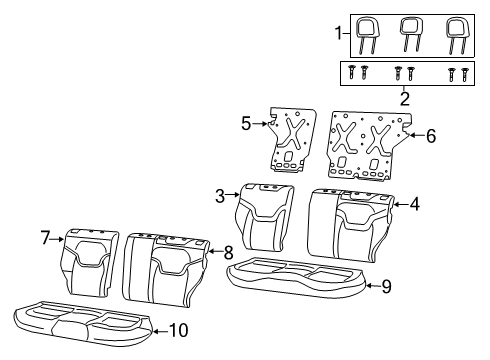2022 Jeep Renegade Rear Seat Components Diagram 5
