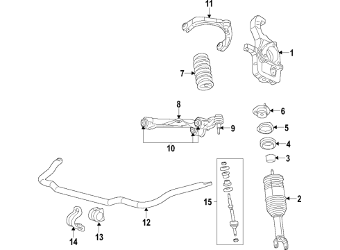 2023 Ram 1500 Suspension Components, Lower Control Arm, Upper Control Arm, Ride Control, Stabilizer Bar Diagram 8
