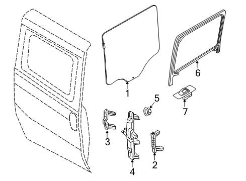 2021 Ram ProMaster City Front Door Glass & Hardware Diagram 5
