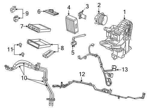EVAPORATO-Air Conditioning Diagram for 68427763AA