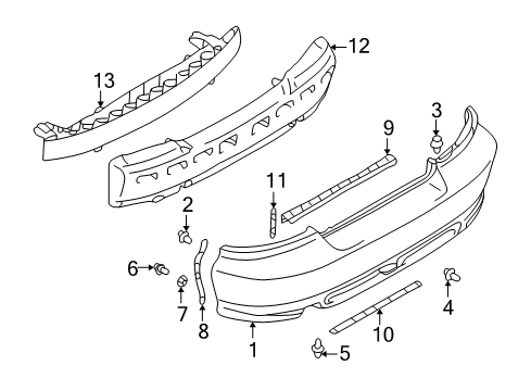 Retainer-Rear Bumper Side Diagram for MR349680
