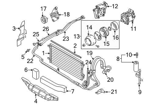 Clutch-A/C Compressor Diagram for MR360874