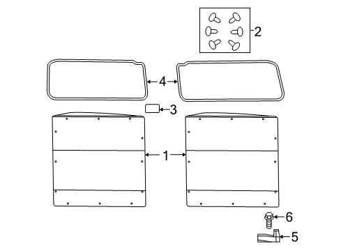 2022 Ram ProMaster City Interior Trim - Back Door Diagram