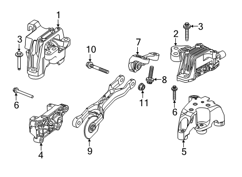 2022 Jeep Cherokee Engine & Trans Mounting Diagram 1
