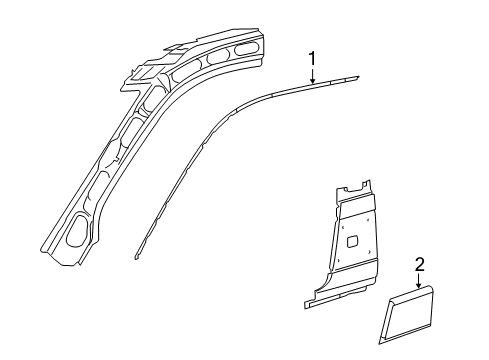 2022 Ram ProMaster 3500 Exterior Trim - Pillars Diagram