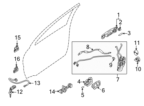 Handle-Front Door Outside Diagram for MR642009