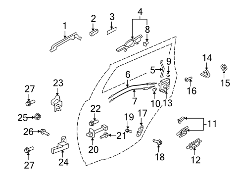 Cup-Front Door Inside Handle Diagram for 7221B534