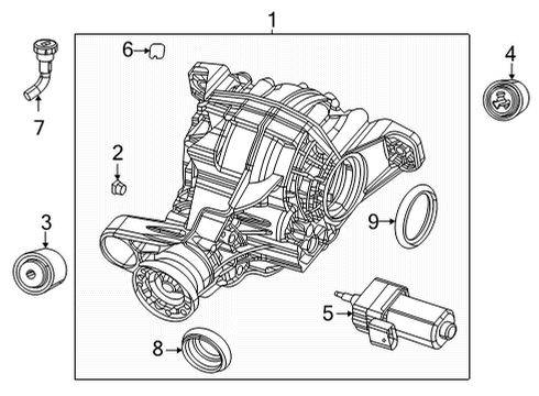2021 Jeep Grand Cherokee L Axle Housing - Rear Diagram