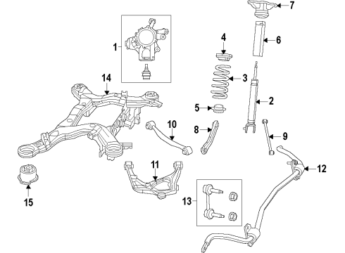 2023 Dodge Durango Rear Suspension, Lower Control Arm, Ride Control, Stabilizer Bar, Torque Arm, Suspension Components Diagram 1