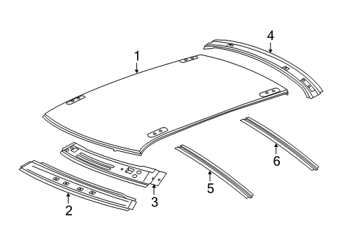 2022 Chrysler 300 Roof & Components Diagram 1