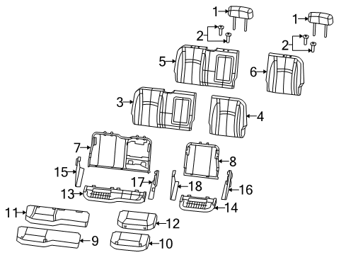 2023 Ram 1500 Classic Rear Seat Components Diagram 4