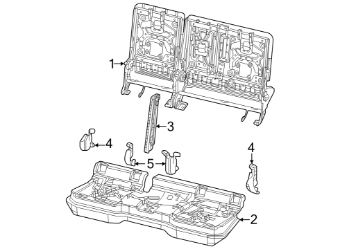 2022 Jeep Grand Cherokee Rear Seat Components Diagram 2