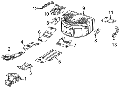 2024 Jeep Grand Wagoneer Heat Shields Diagram 2