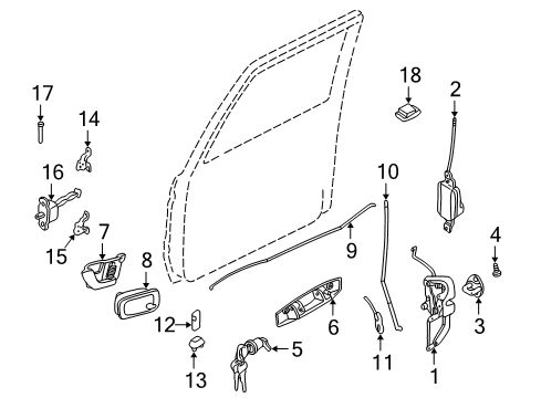 Handle-Front Door Outside Diagram for MR651332