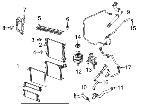 2022 Jeep Wrangler Radiator & Components Diagram 3