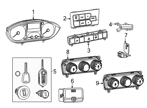 2022 Ram ProMaster 2500 Cluster & Switches Diagram