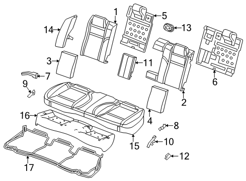 2022 Dodge Charger Rear Seat Components Diagram 2