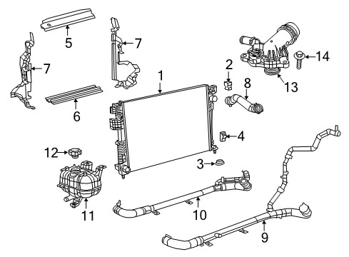 2022 Chrysler Voyager Radiator & Components Diagram