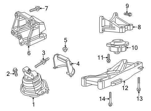 2022 Dodge Charger Engine & Trans Mounting Diagram 3