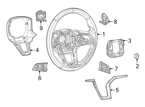 2024 Jeep Grand Cherokee Steering Column, Steering Wheel & Trim, Shaft & Internal Components Diagram 3