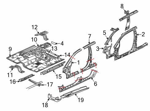 SILL-Front Floor Diagram for MN150155