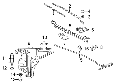 2022 Dodge Charger Wiper & Washer Components Diagram
