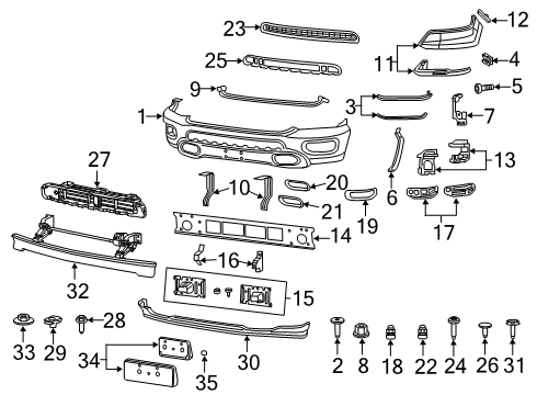2023 Ram 1500 Bumper & Components - Front Diagram 1
