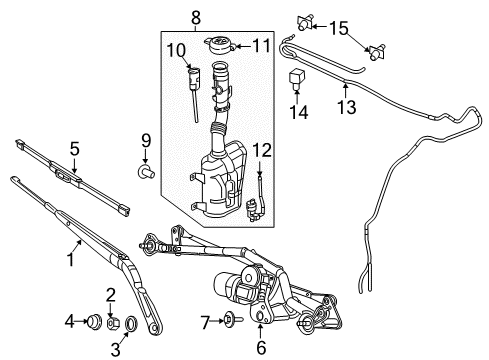 2022 Ram ProMaster City Wiper & Washer Components Diagram