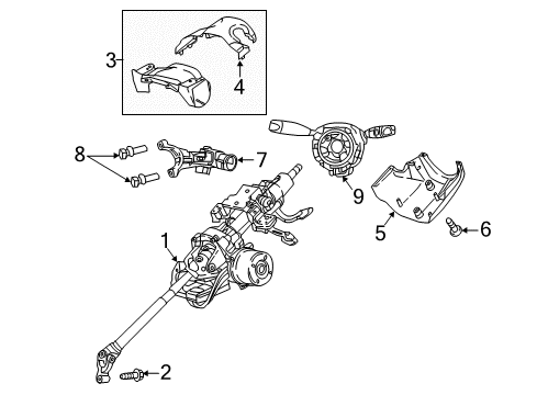 2023 Jeep Compass Steering Column & Wheel, Steering Gear & Linkage Diagram 4