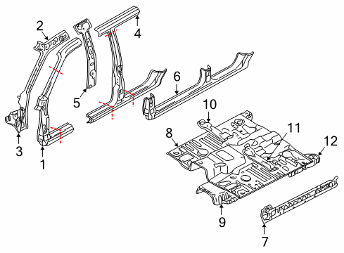 REINFMNT-Center Pillar Diagram for MR485888
