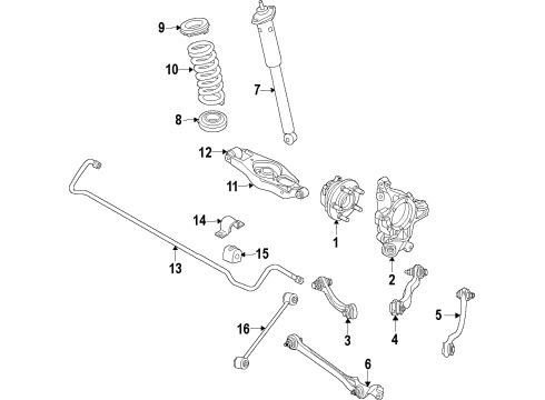 2022 Dodge Challenger Suspension Components, Lower Control Arm, Upper Control Arm, Ride Control, Stabilizer Bar Diagram 4